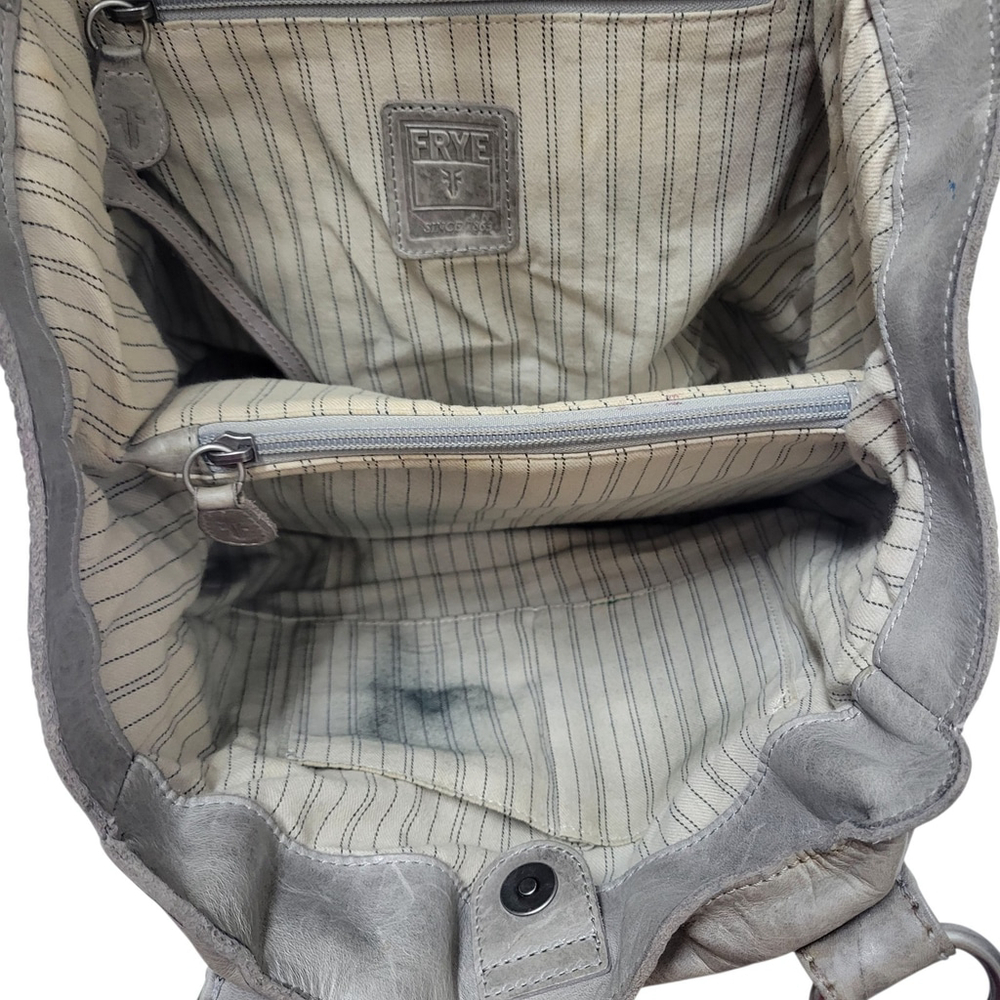Frye Melissa Tote Women’s Genuine Distressed Leather Gray #34DB138 - Picture 10 of 10